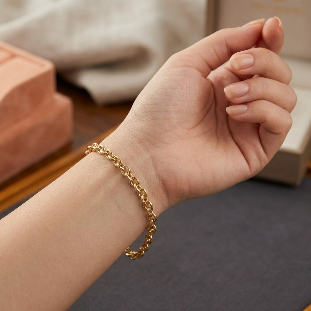 Rolo Chain Yellow Gold Bracelet