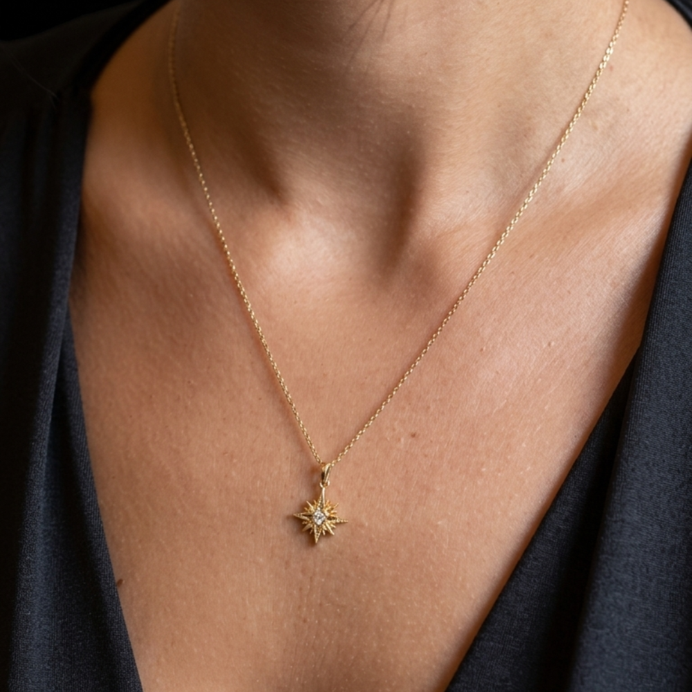 Golden Compass – gold necklace