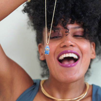 labubu 18k gold necklace