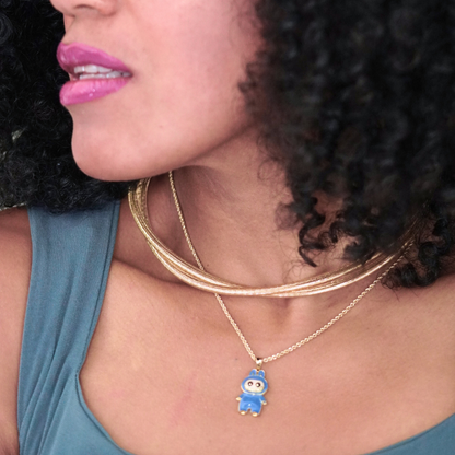 labubu 18k gold necklace