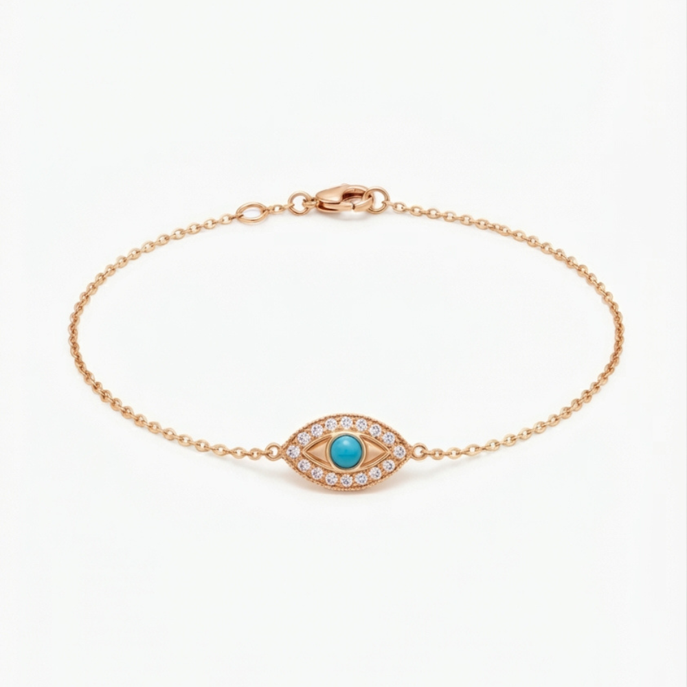 Evil Eye Diamond & Turquoise Bracelet