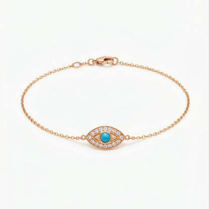 Evil Eye Diamond & Turquoise Bracelet