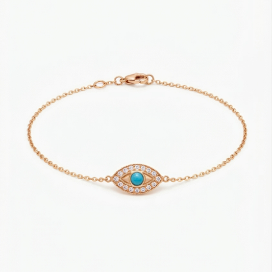 Evil Eye Diamond & Turquoise Bracelet