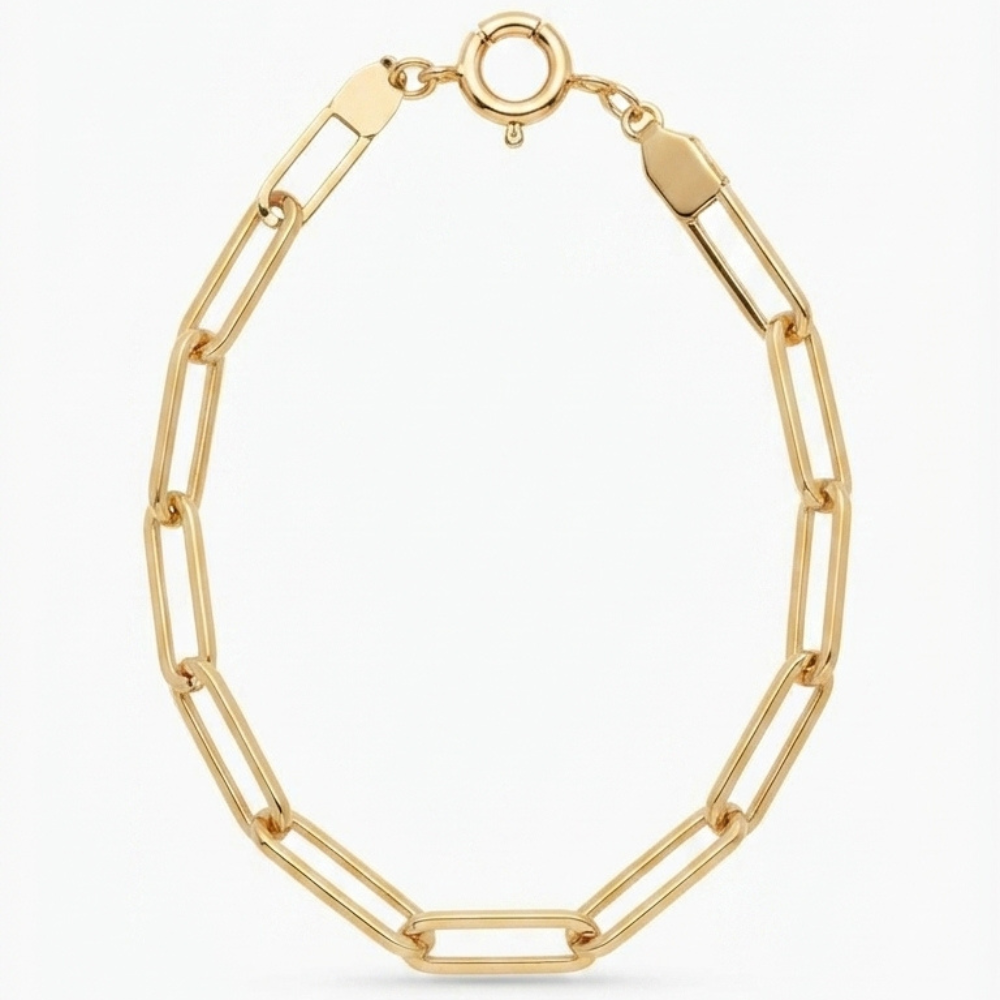 Classic Paperclip Gold Bracelet