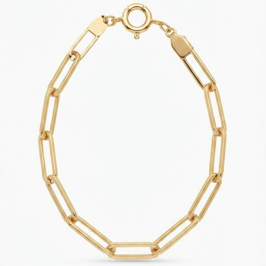 Classic Paperclip Gold Bracelet