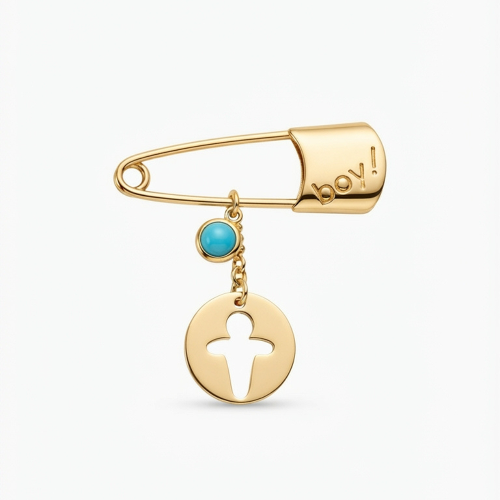 "Boy!" Safety Pin Brooch