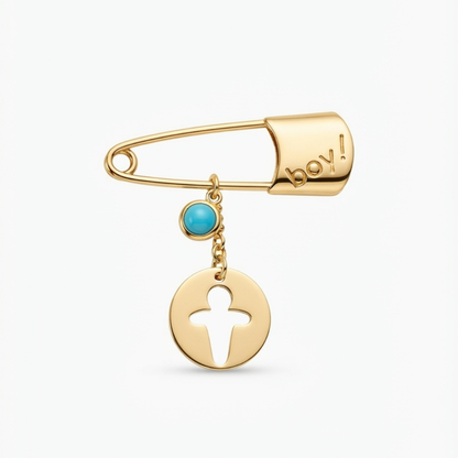 "Boy!" Safety Pin Brooch
