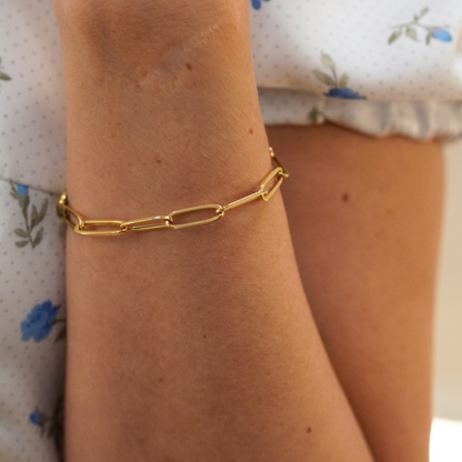Classic Paperclip Gold Bracelet