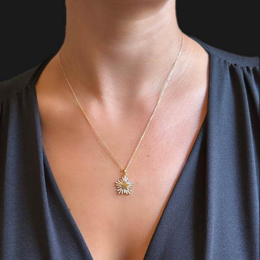 Star with baguette zircon necklace