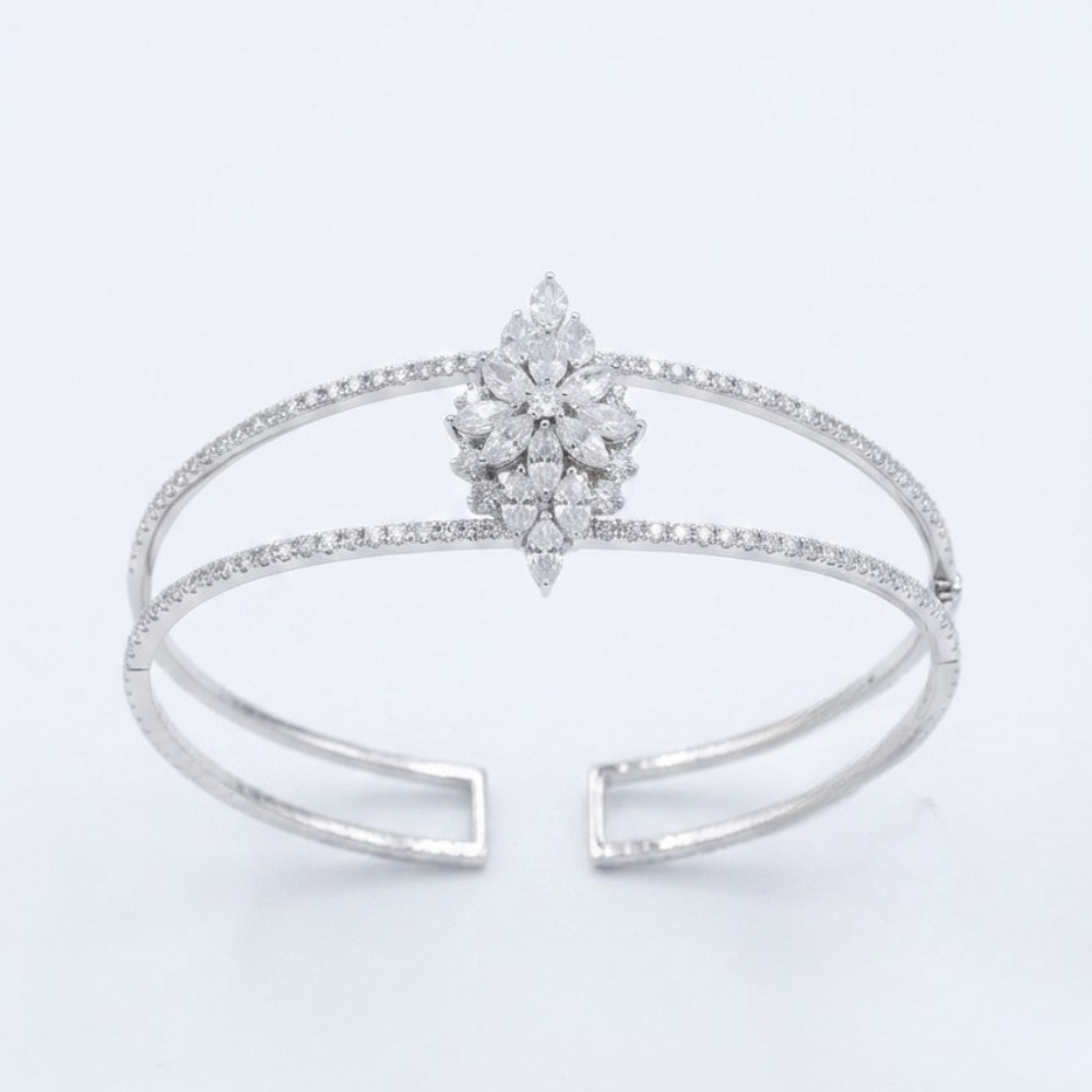Spring Marquise Diamond Open Cuff Bangle