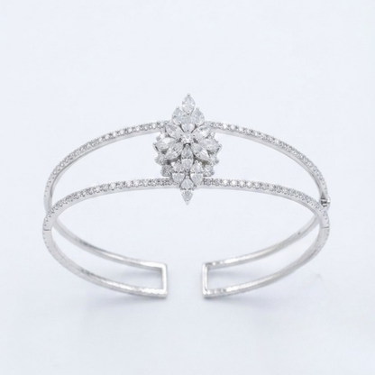 Spring Marquise Diamond Open Cuff Bangle