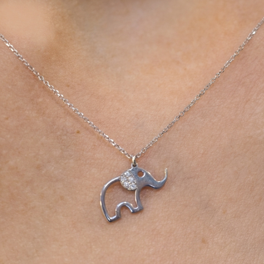 Elephant Diamond Pendant Necklace