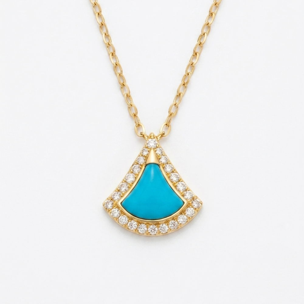 Blue - elegant 21k gold jewelry set