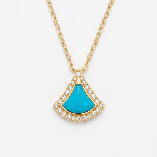 Blue - elegant 21k gold jewelry set