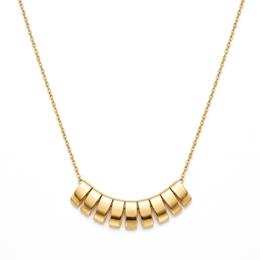 Graduated Curved Bar Station Necklace
