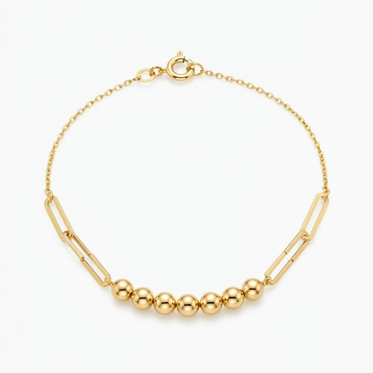 Beads and paperclip bracelet