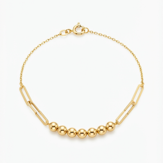 Beads and paperclip bracelet