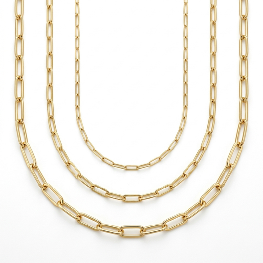 Paperclip gold necklace