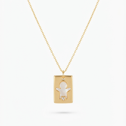 Mama's Baby Mother of Pearl & Diamond Necklace