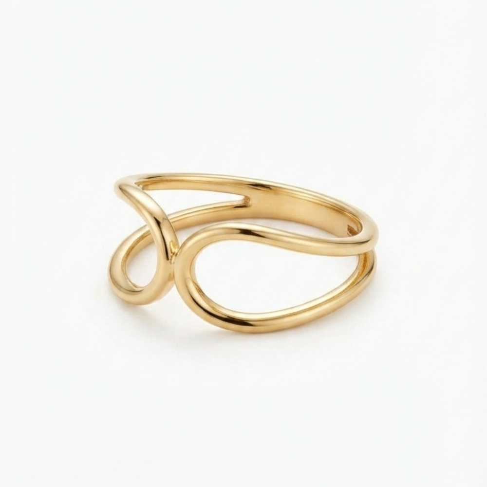 Openwork Wave Yellow Gold Ring