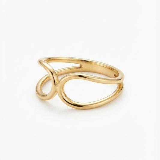 Openwork Wave Yellow Gold Ring