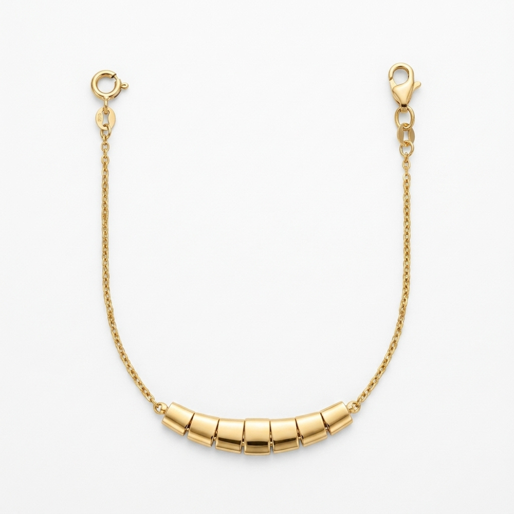 Graduated Barrel Bead Station Bracelet