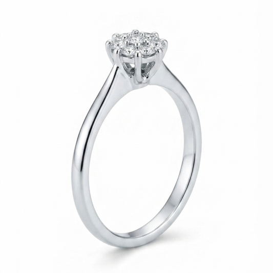 Floral Diamond Cluster Ring
