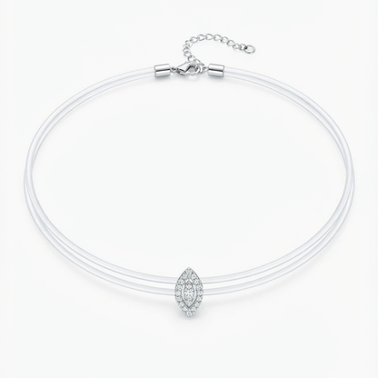 Clear Choker White Gold Diamond Pendant