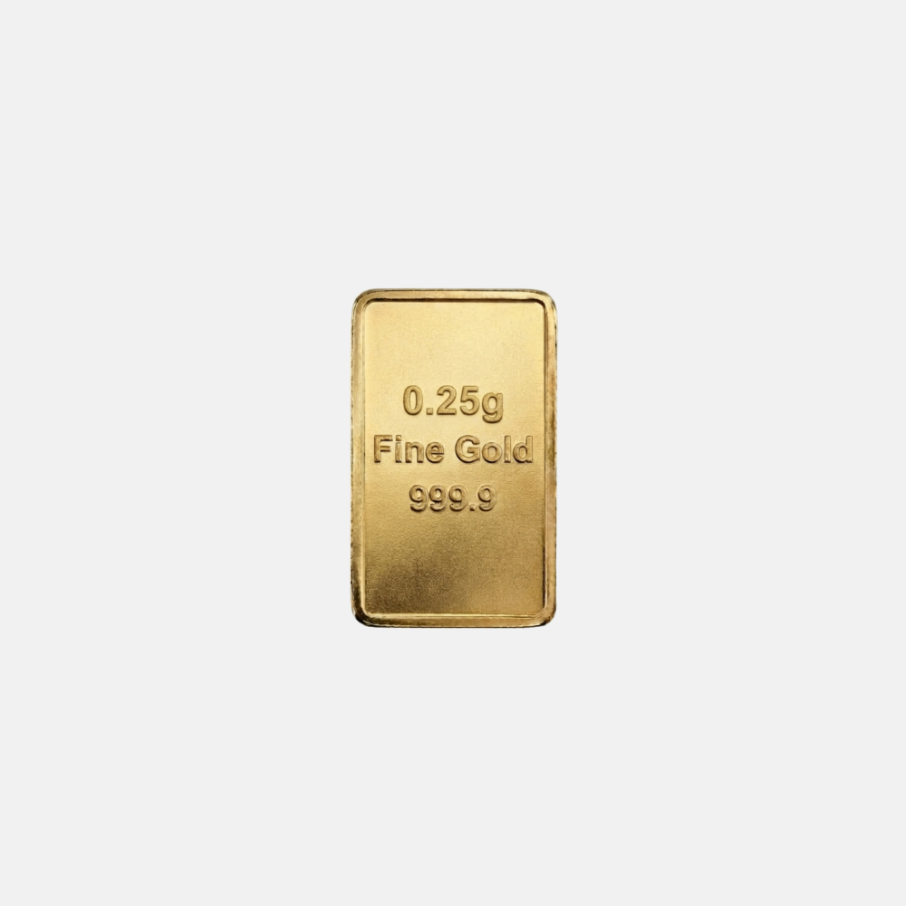 0.25g Swiss Fine Gold Minted Bar