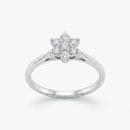Star Diamond Cluster Ring