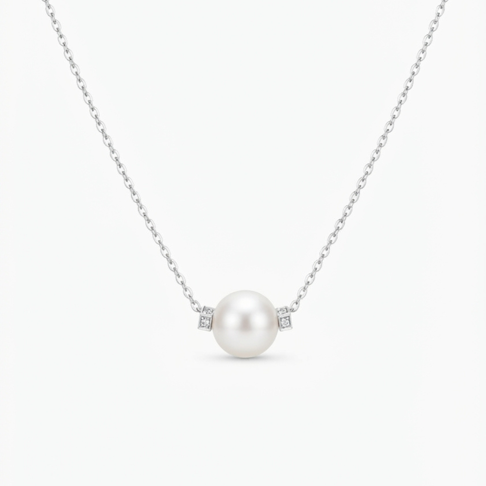 Diamond & Freshwater Pearl Necklace