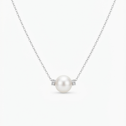 Diamond & Freshwater Pearl Necklace