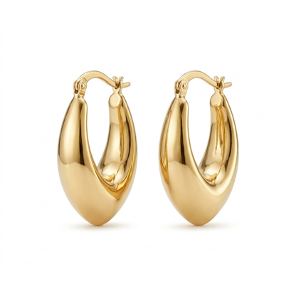 Tapered Teardrop Chunky Hoop Earrings