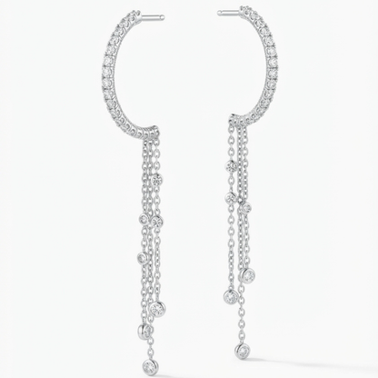 Dangle Hoop Diamond Earrings