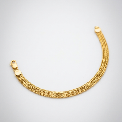 Woven Mesh Chain 21K Gold Bracelet