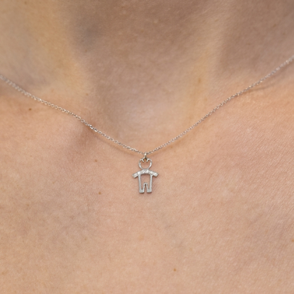 Little Boy Diamond Pendant Necklace