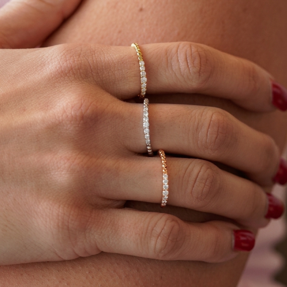 Beaded Diamond Band