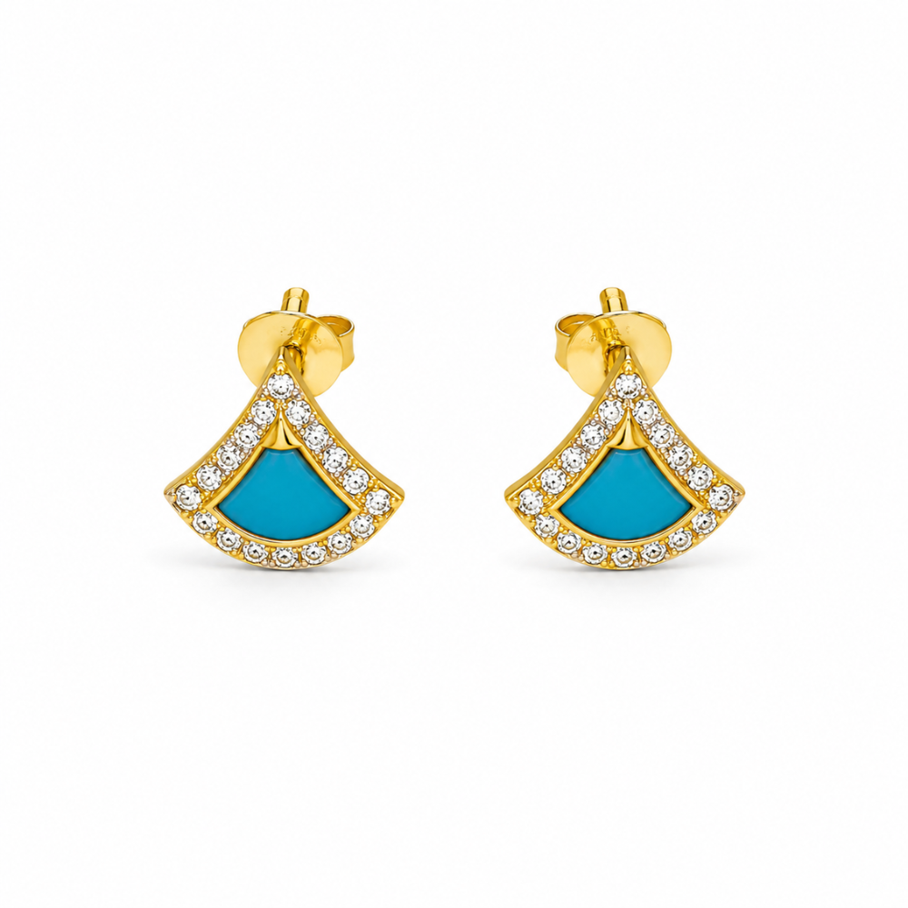 Blue - elegant 21k gold jewelry set