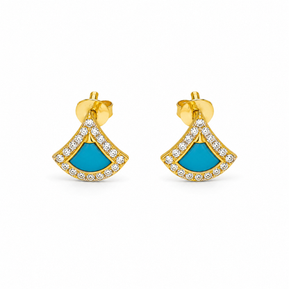 Blue - elegant 21k gold jewelry set