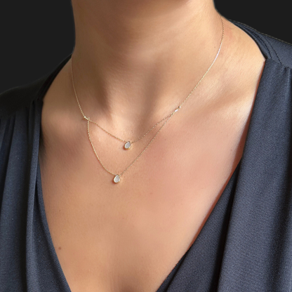 Double gold necklace