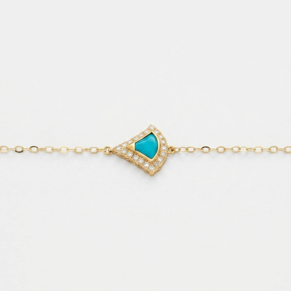 Blue - elegant 21k gold jewelry set