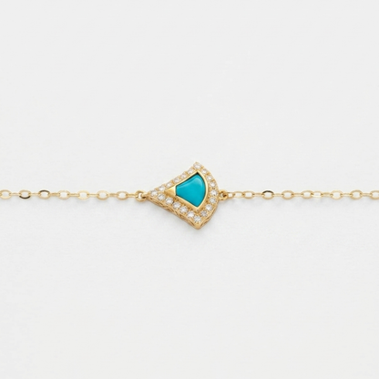 Blue - elegant 21k gold jewelry set