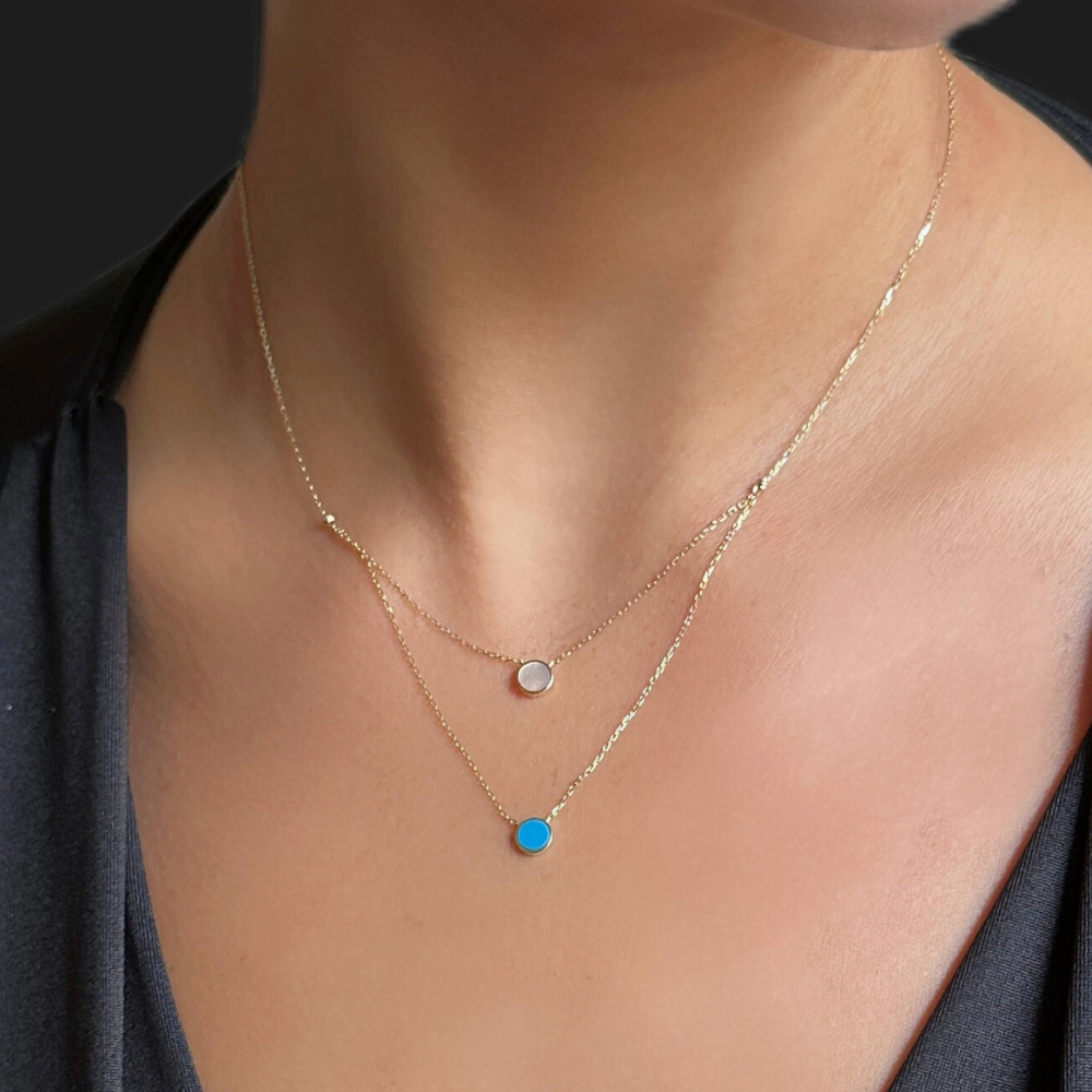 Double gold necklace