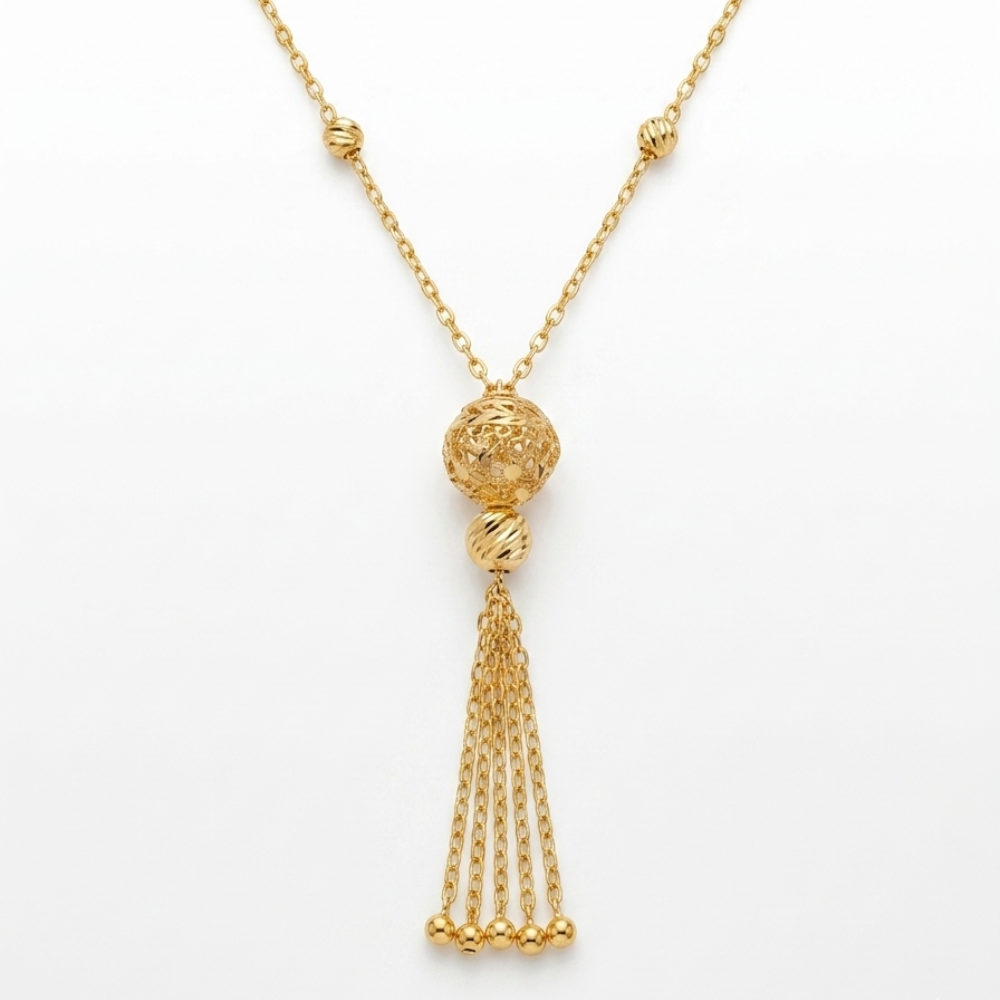 Ball tassel - 21k lariat necklace
