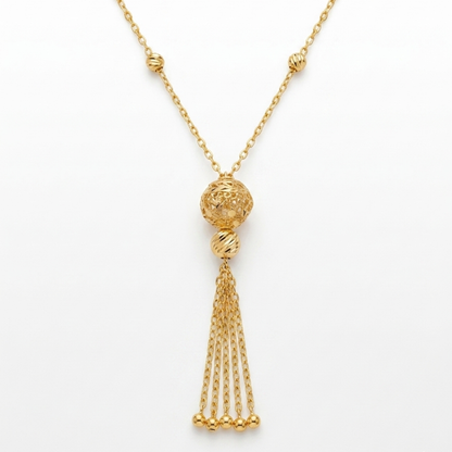 Ball tassel - 21k lariat necklace