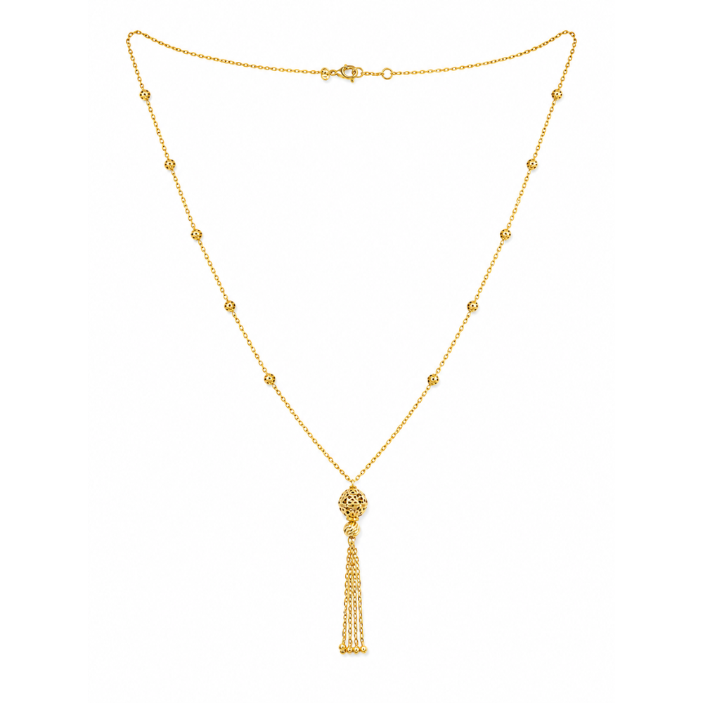 Ball tassel - 21k lariat necklace