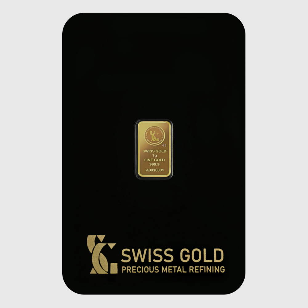 1g - 24k Swiss gold bar