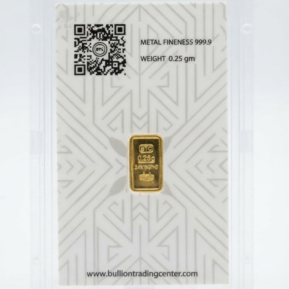 0.25g Swiss Fine Gold Minted Bar