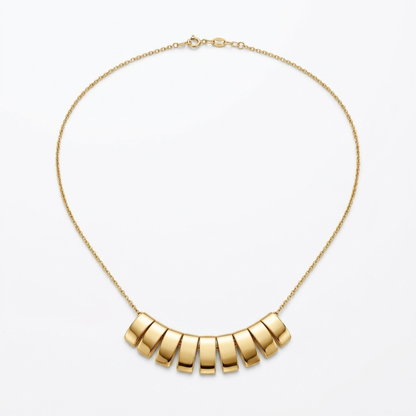 Graduated Curved Bar Station Necklace