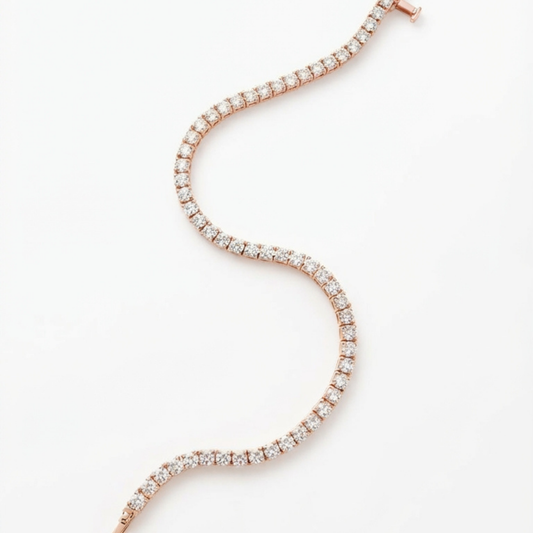 White Diamond, rose gold tennis bracelet